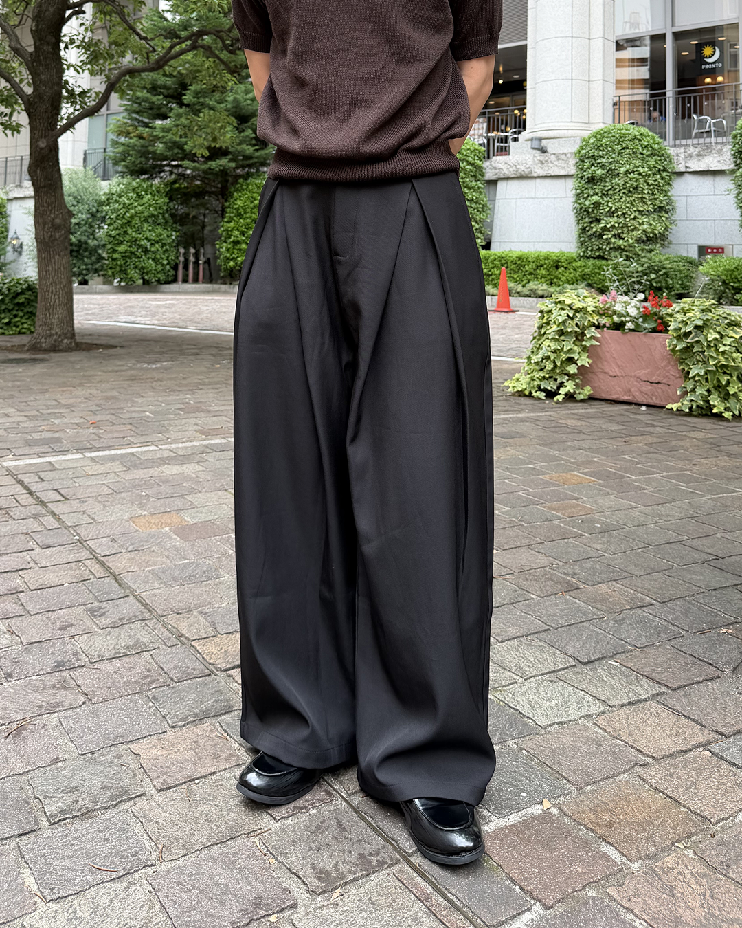 ワイドレッグツータックスラックス HT0032