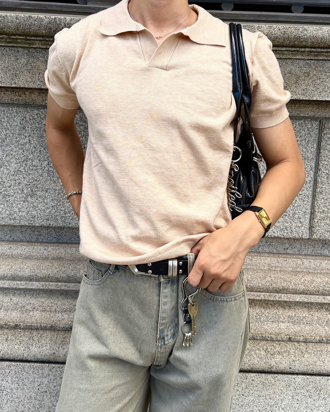 ラインスタッズリングバッグ HT0091