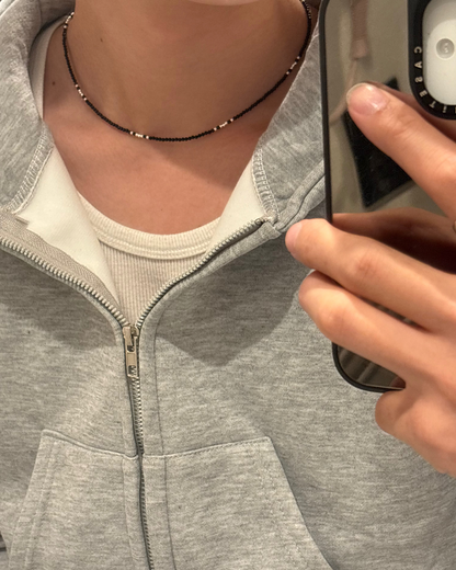 シルバーミックスビーズネックレス HW0012