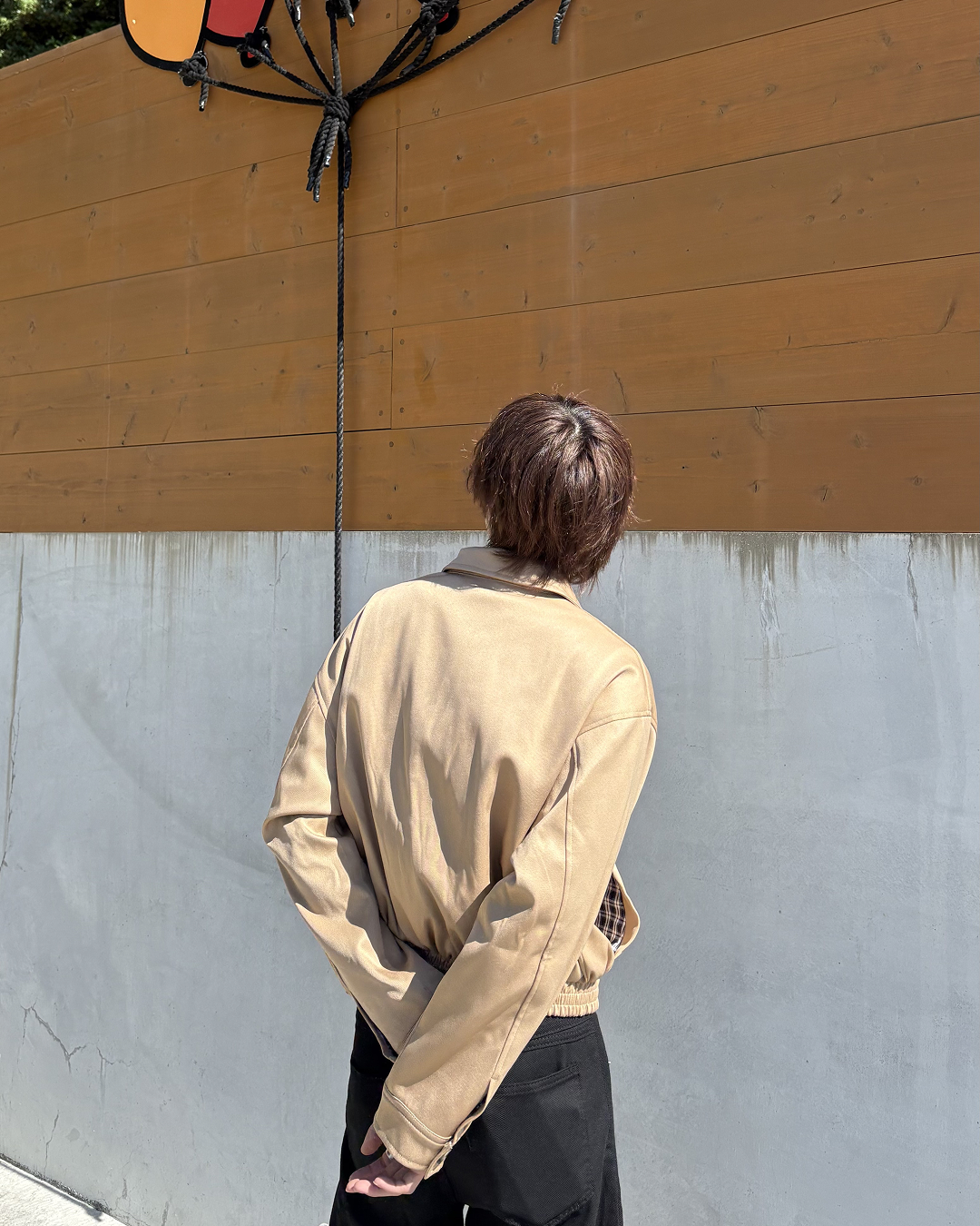 シンプルラペルジッパーショートジャケット HW0023