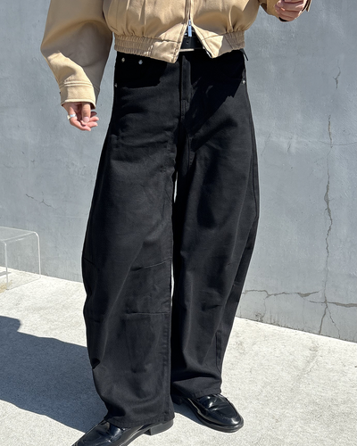 ルーズシルエットワイドレッグシザードレープパンツ HW0063