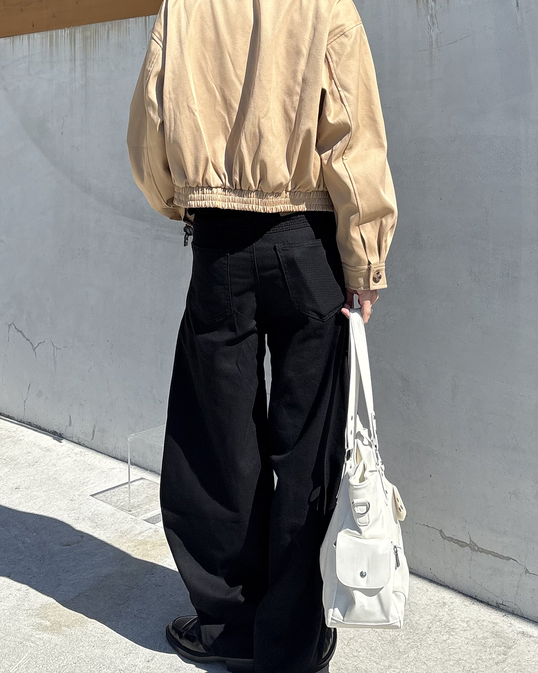 ルーズシルエットワイドレッグシザードレープパンツ HW0063