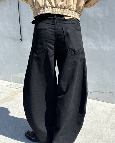 ルーズシルエットワイドレッグシザードレープパンツ HW0063