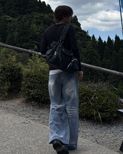ハイウエストルーズストレートレッグモップパンツ HW0064