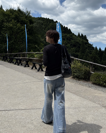 ハイウエストルーズストレートレッグモップパンツ HW0064