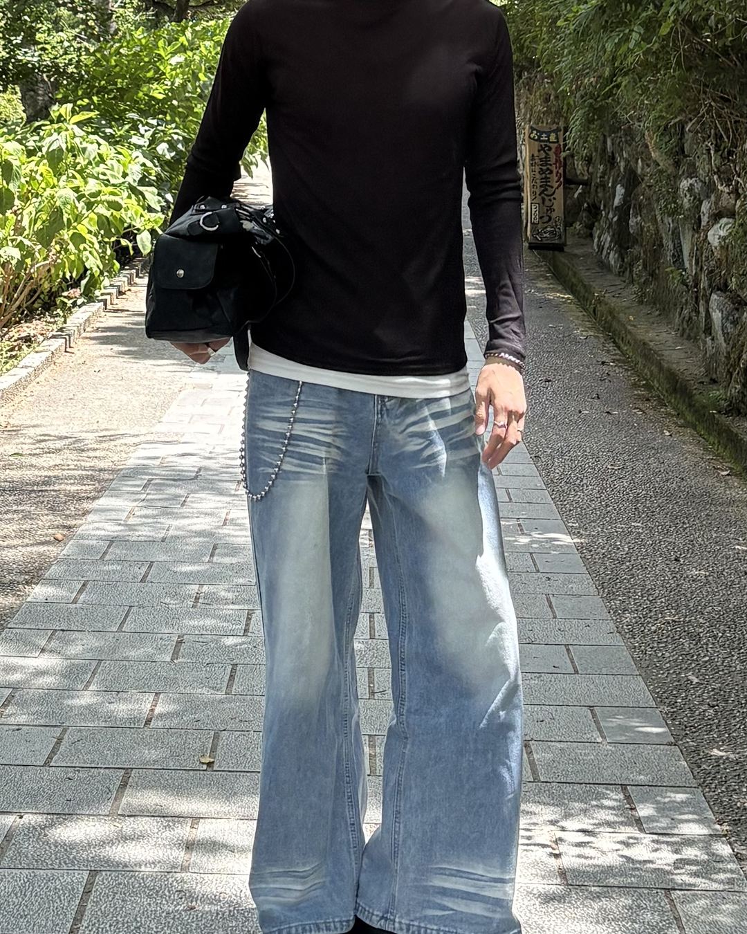 ハイウエストルーズストレートレッグモップパンツ HW0064