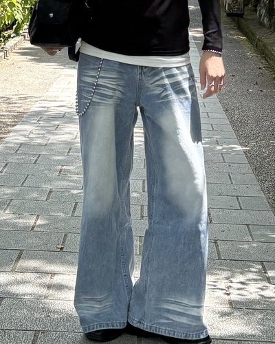 ハイウエストルーズストレートレッグモップパンツ HW0064