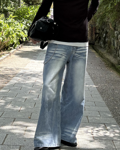 ハイウエストルーズストレートレッグモップパンツ HW0064