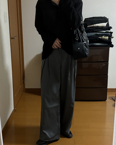 ワイドタックススラックスパンツ HW0085
