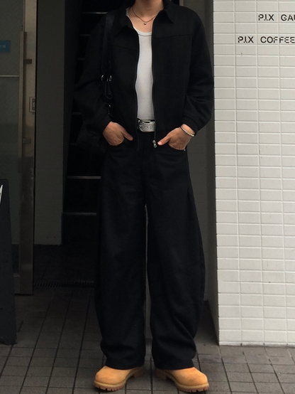 ヴィンテージライクシンプルジップアップブルゾン HW0104