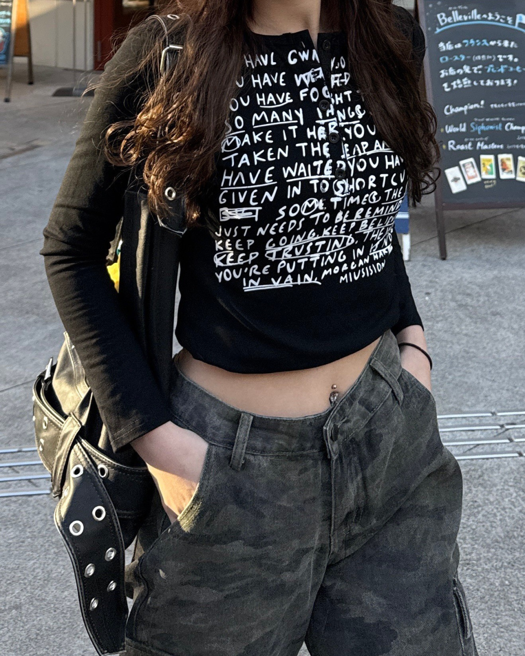 センテンスプリントTシャツ HZ0076