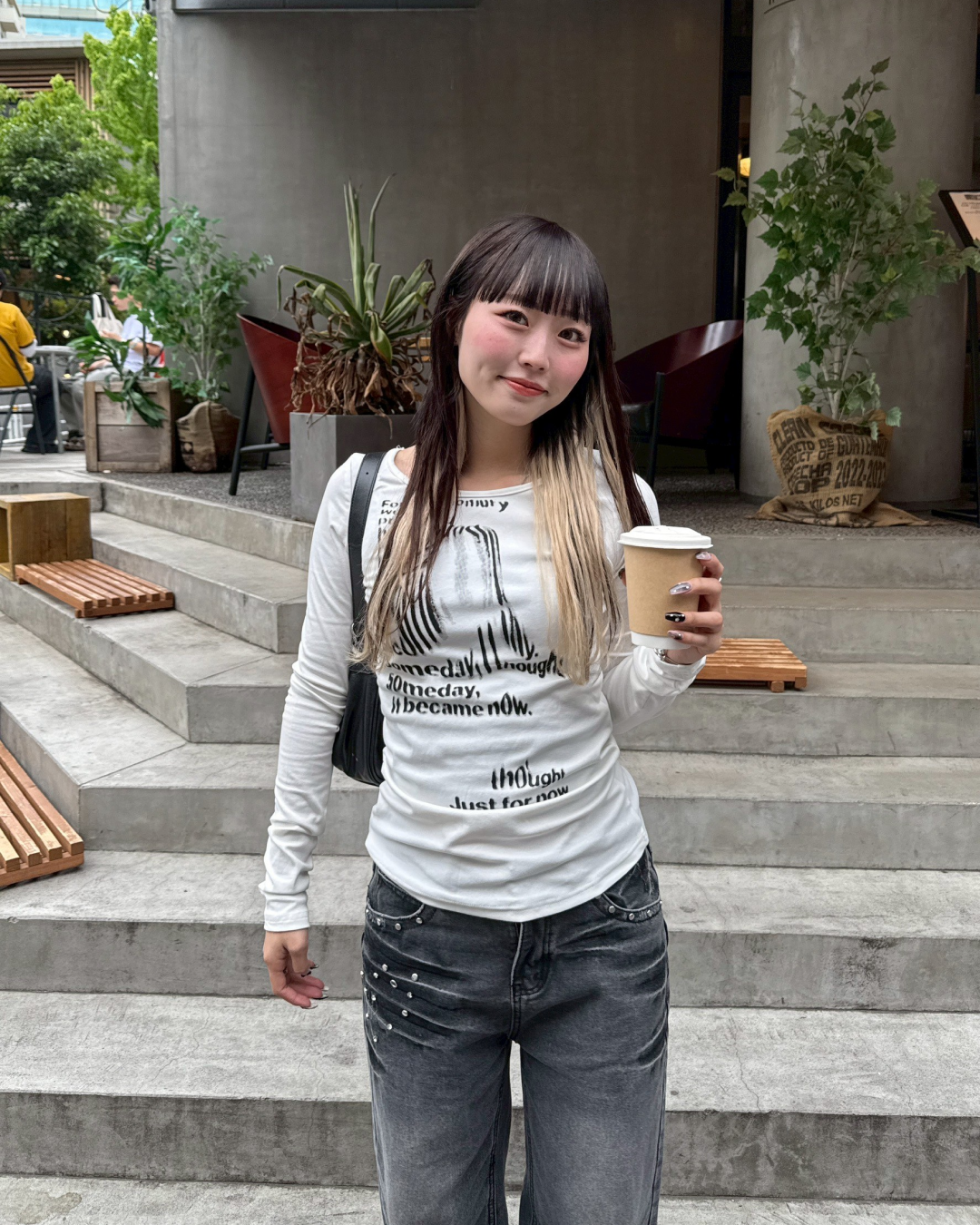 フェードグラフィックプリントTシャツ HZ0173