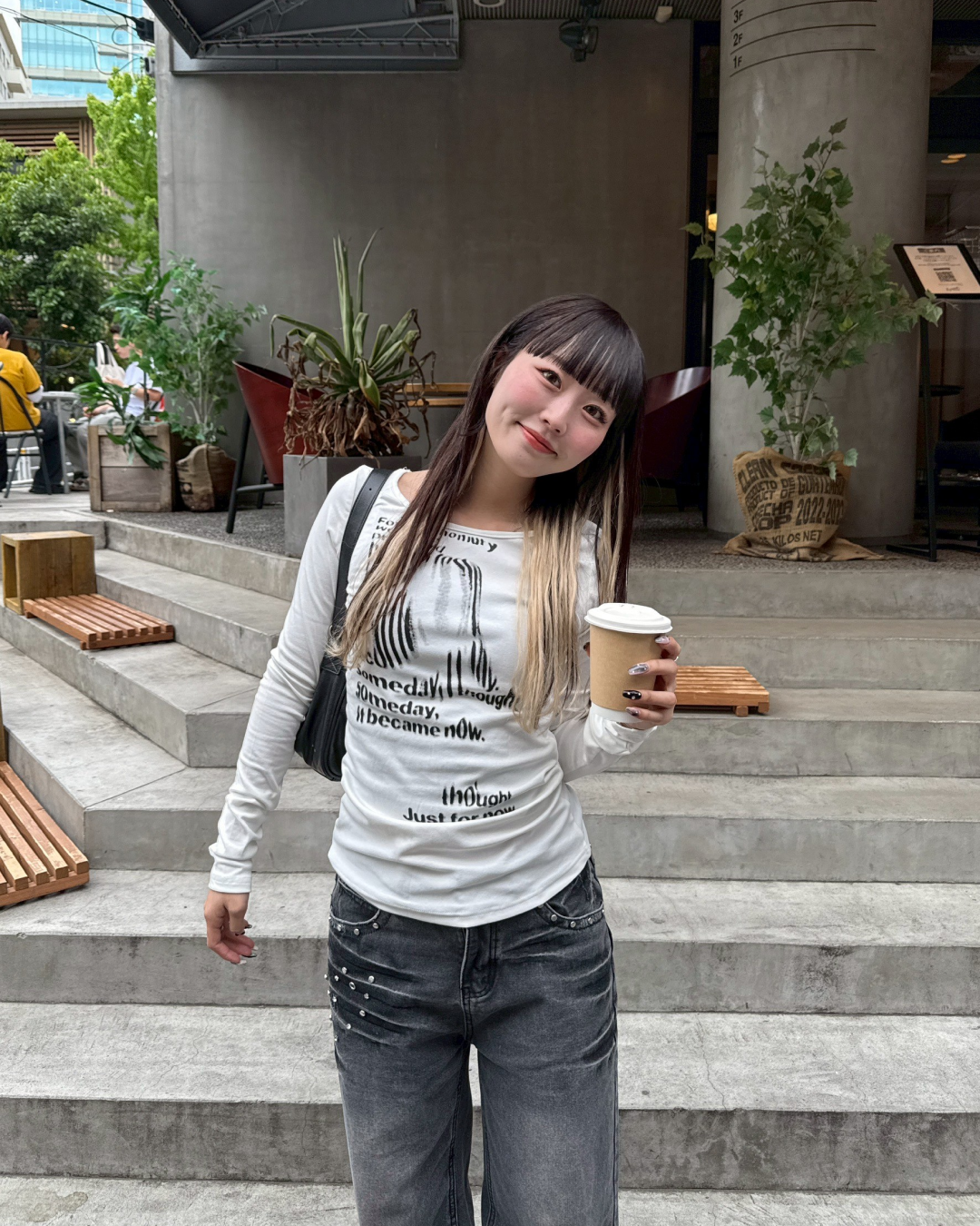 フェードグラフィックプリントTシャツ HZ0173