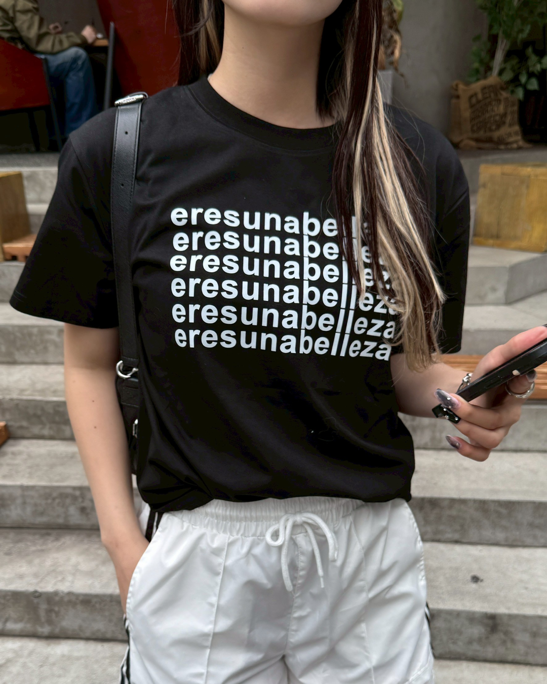 モノトーンレタリングTシャツ HZ1055