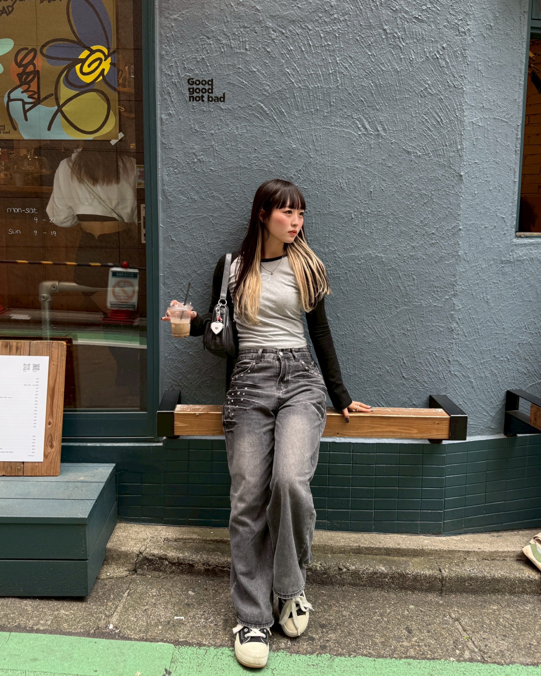 イオーヌイオンヌ13　ヨーコ様 7oz DENIM CRAZY PATCHWORK SHOP COAT(M Black): S'YTE｜THE SHOP