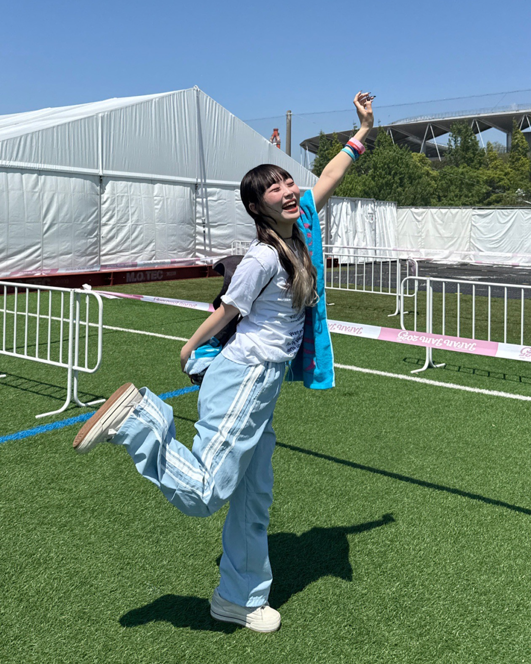 アイスブルーナイロンパンツ HZ1062
