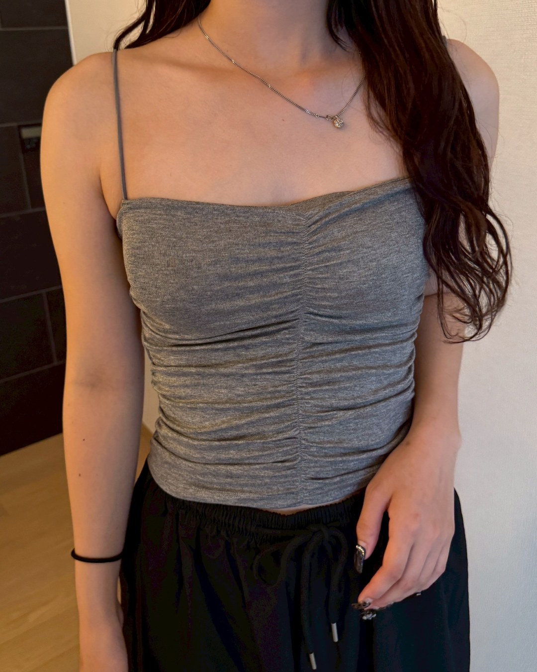 カップ付きプリーツトップス HZ2036