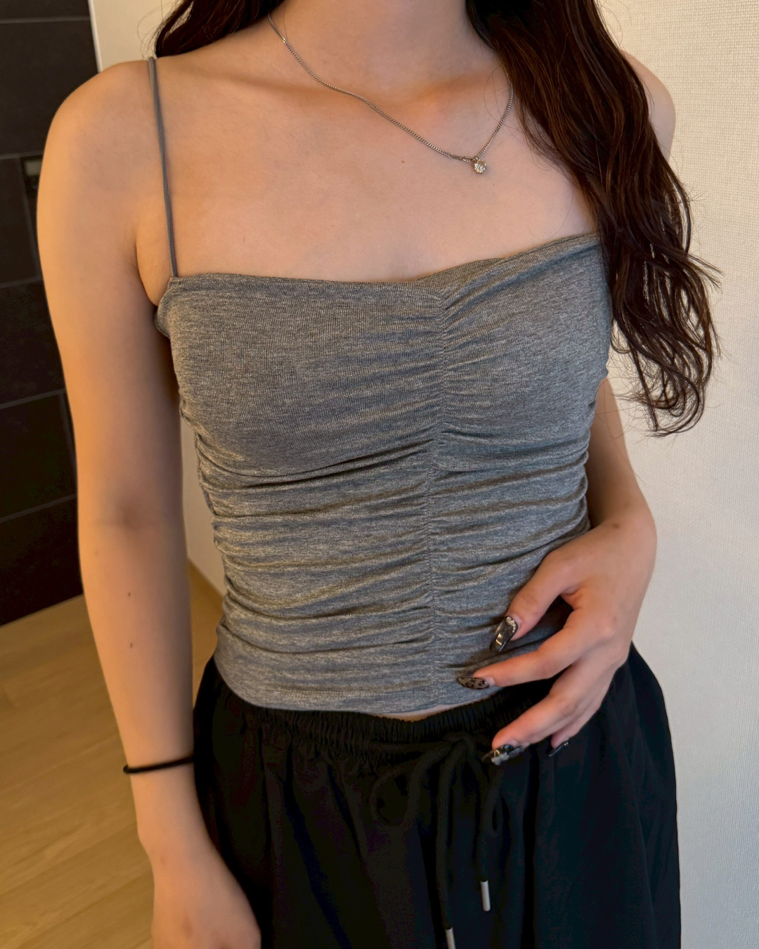 カップ付きプリーツトップス HZ2036