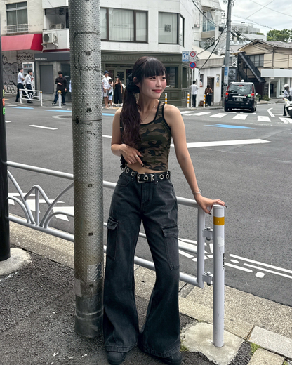 フレアカーゴデニムパンツ HZ2048