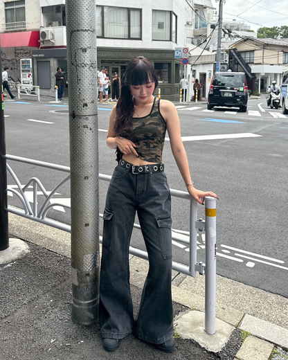 フレアカーゴデニムパンツ HZ2048