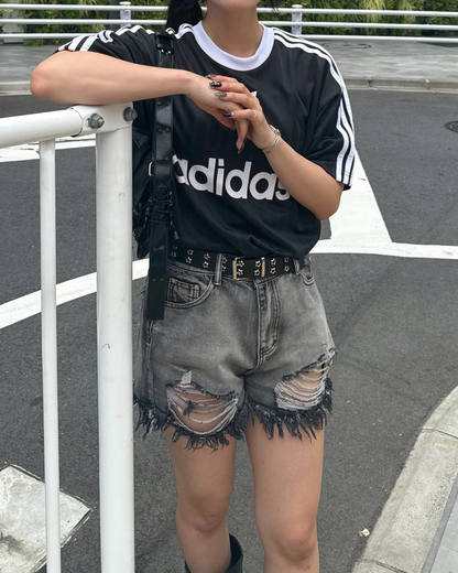 ハイダメージデニムショートパンツ HZ2049
