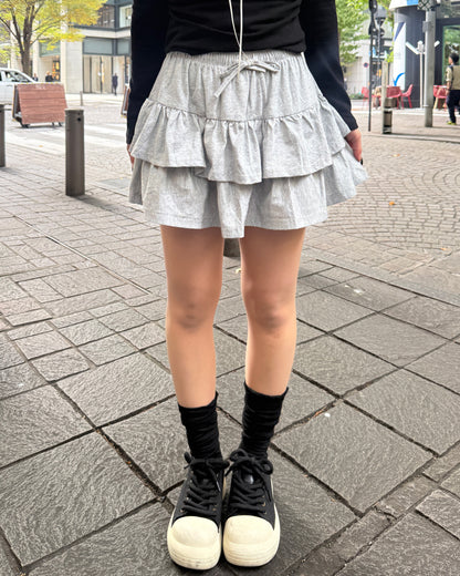 スウェットティアードミニスカート HZ2166