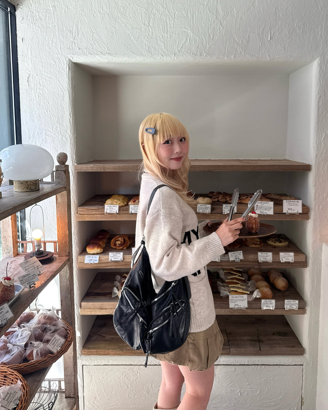 ロゴニットバイカラーカーディガン HZ3001