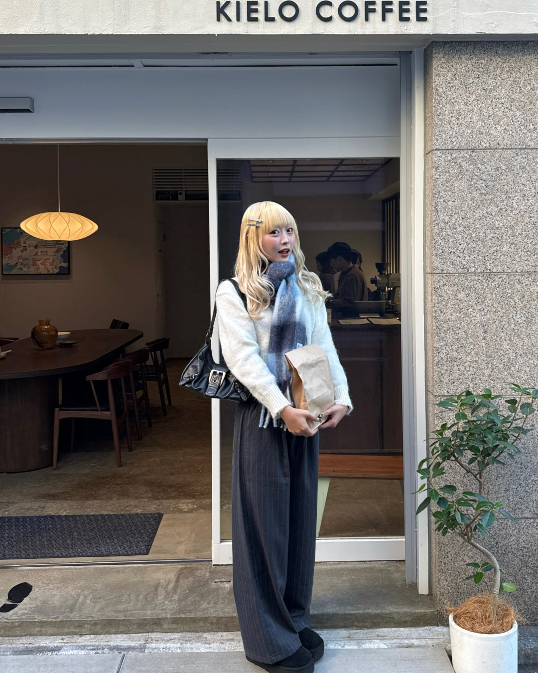 ストライプワイドスラックス HZ3002