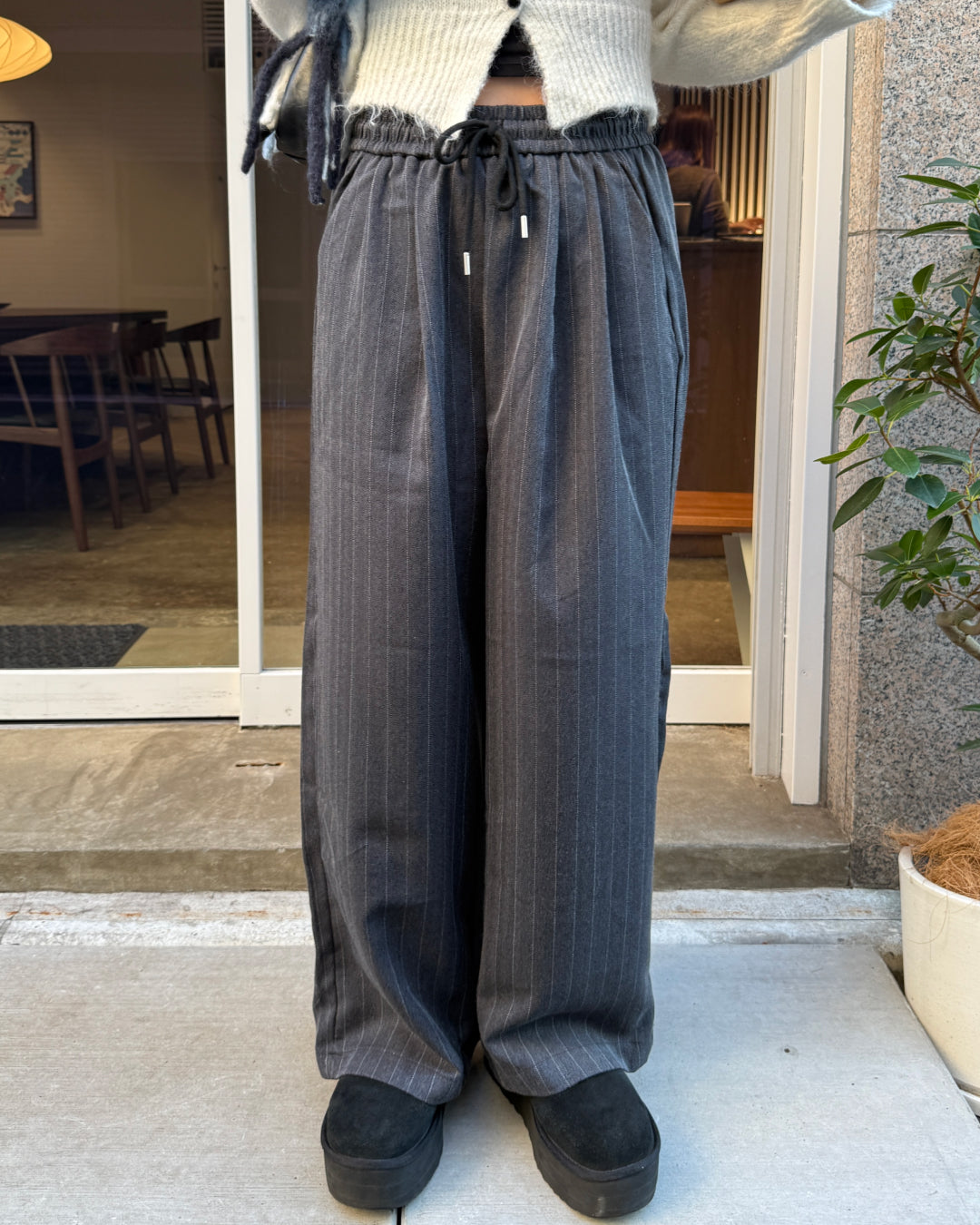 ストライプワイドスラックス HZ3002