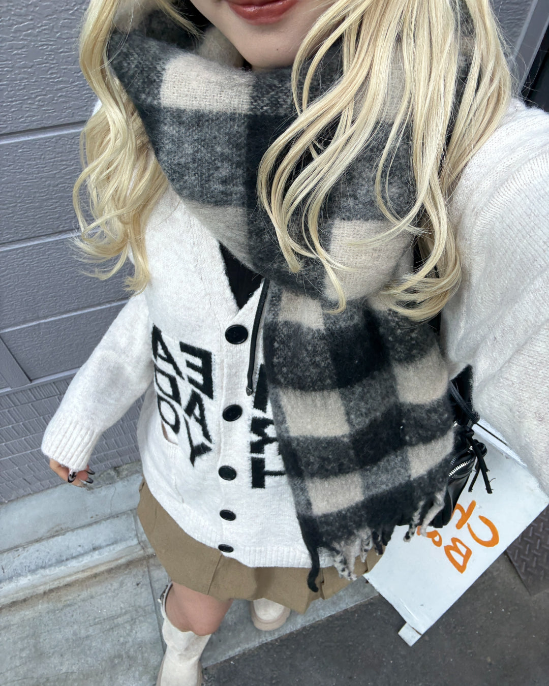 ブロックチェックマフラー HZ3003