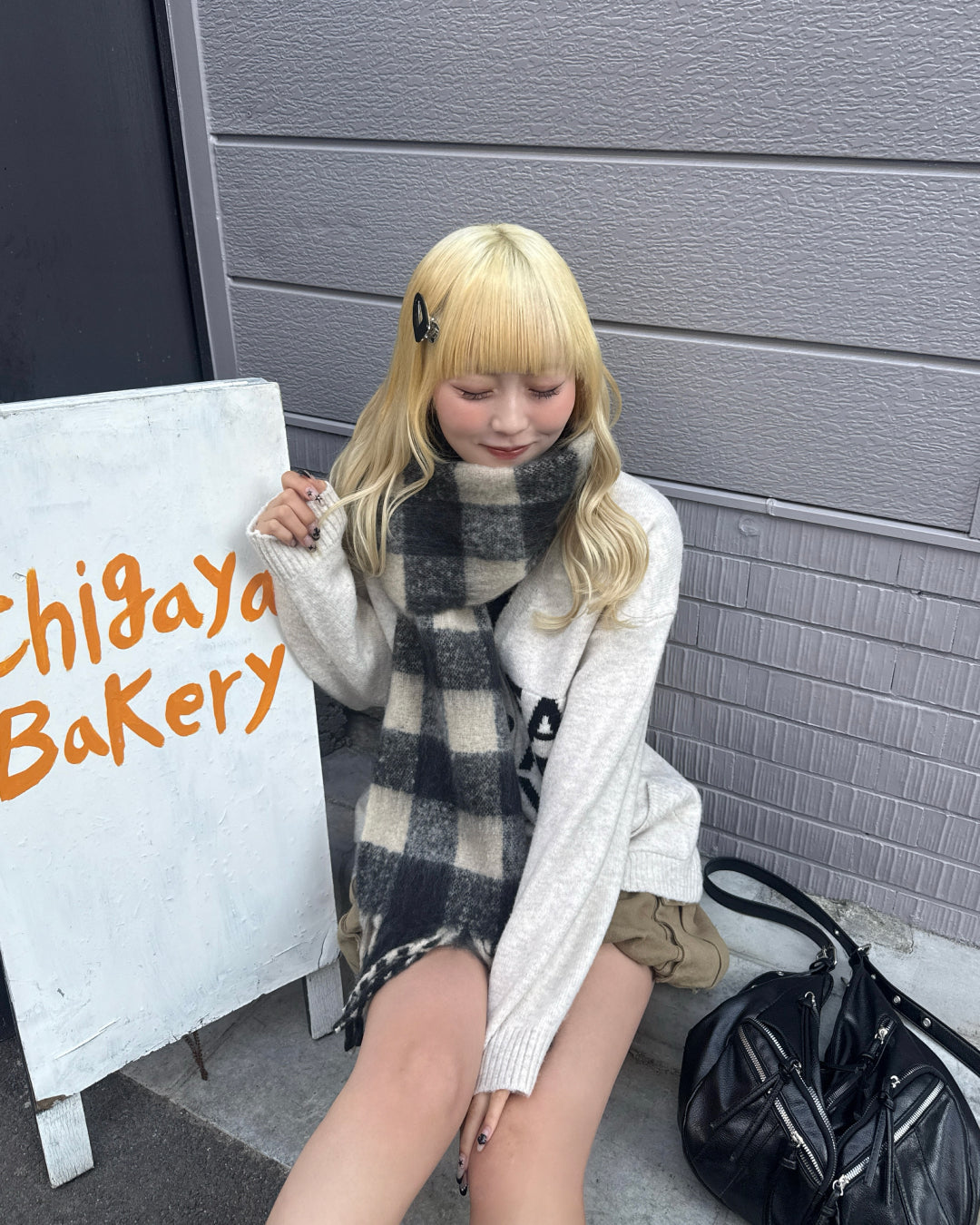 ブロックチェックマフラー HZ3003