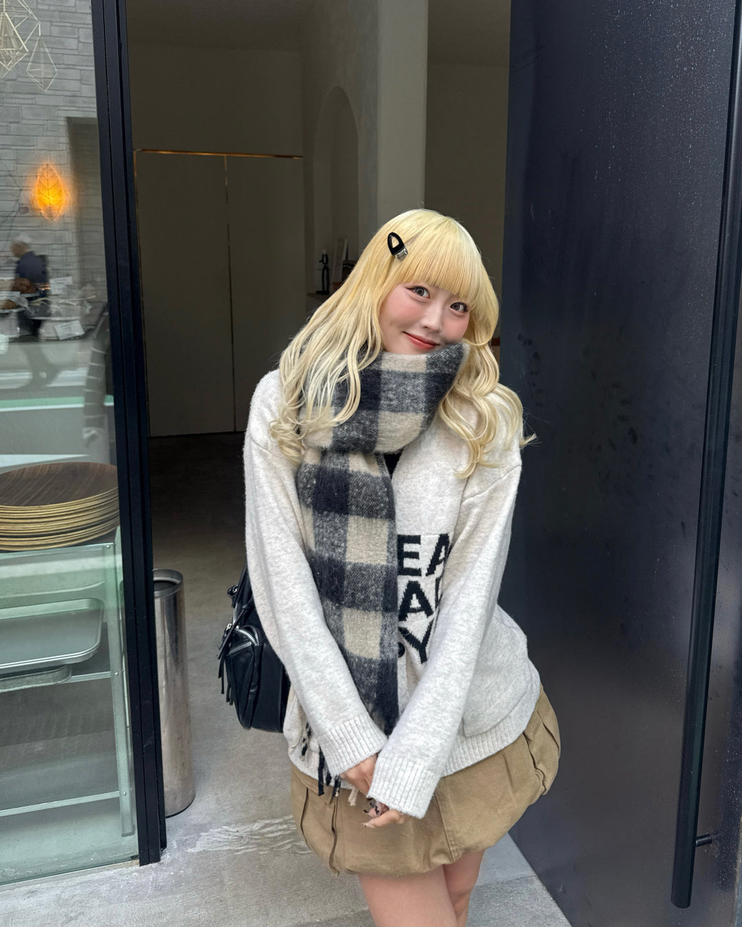 ブロックチェックマフラー HZ3003