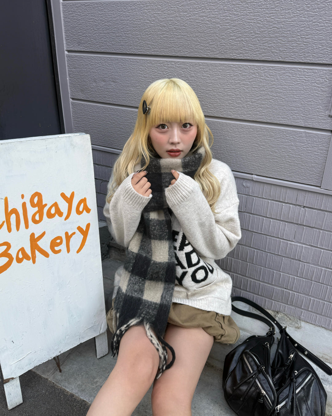 ブロックチェックマフラー HZ3003