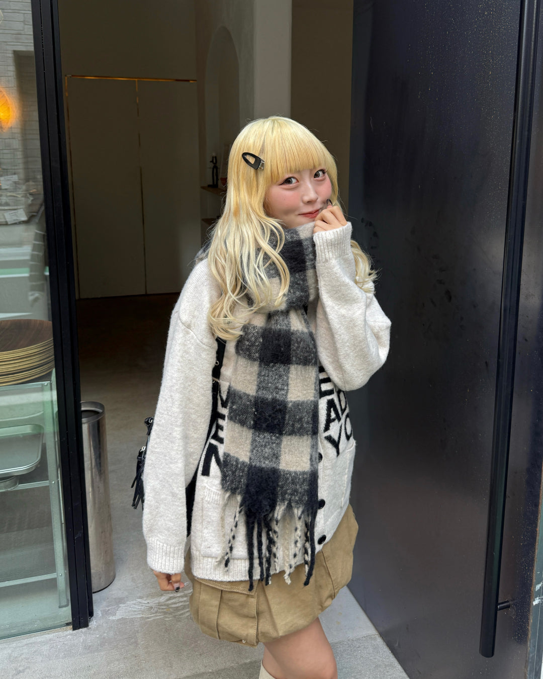 ブロックチェックマフラー HZ3003