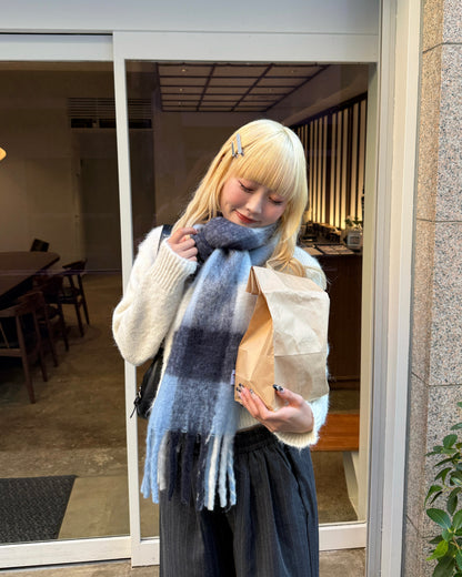 オンブレチェックマフラー HZ3004