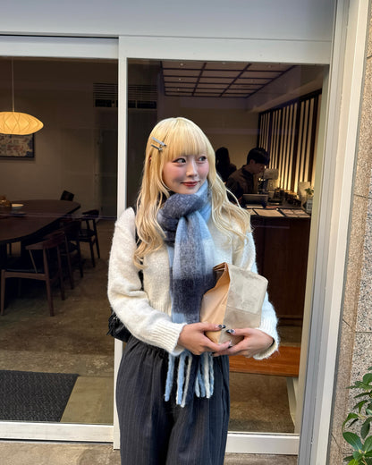 オンブレチェックマフラー HZ3004