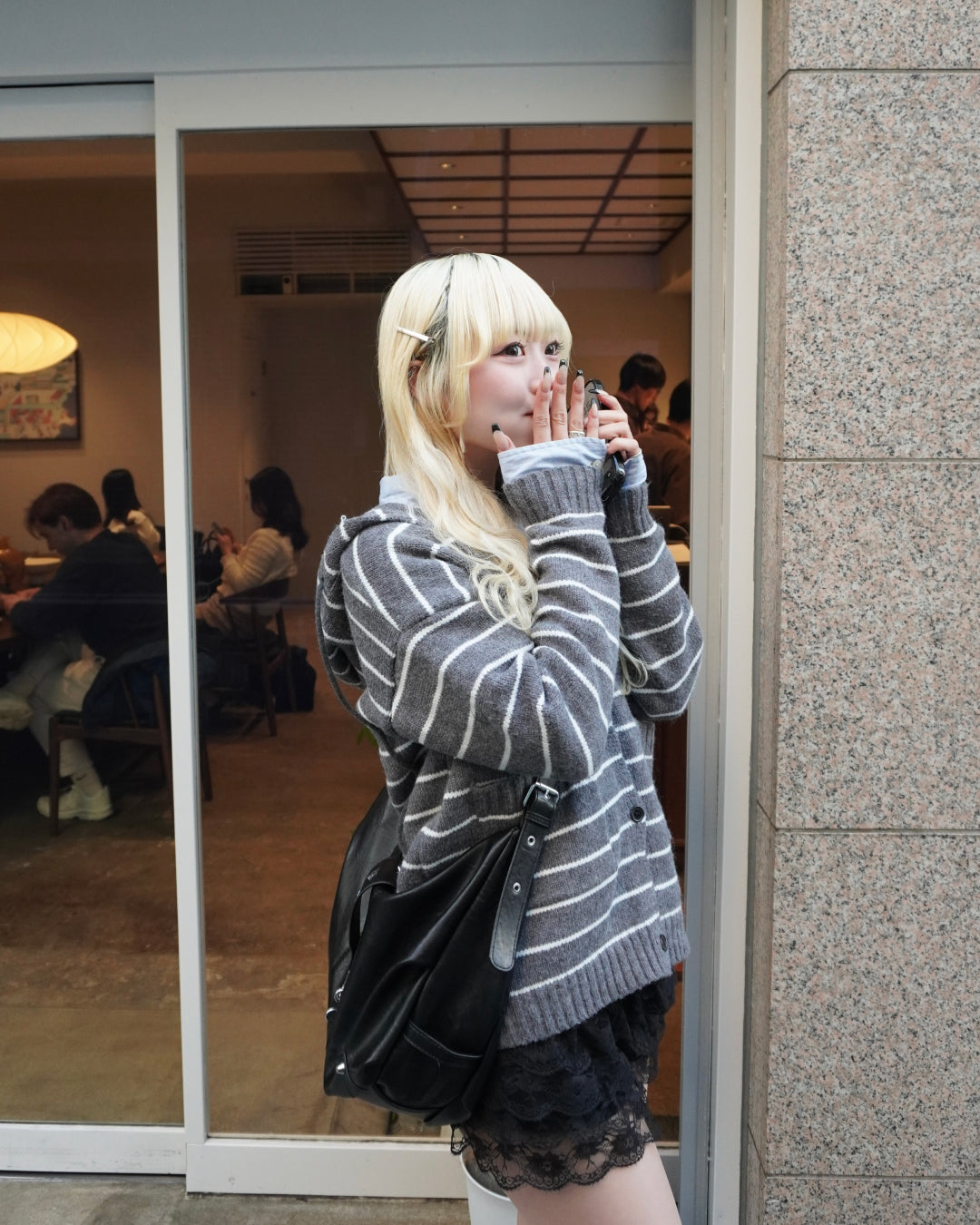 スタッズショルダーバッグ HZ3018