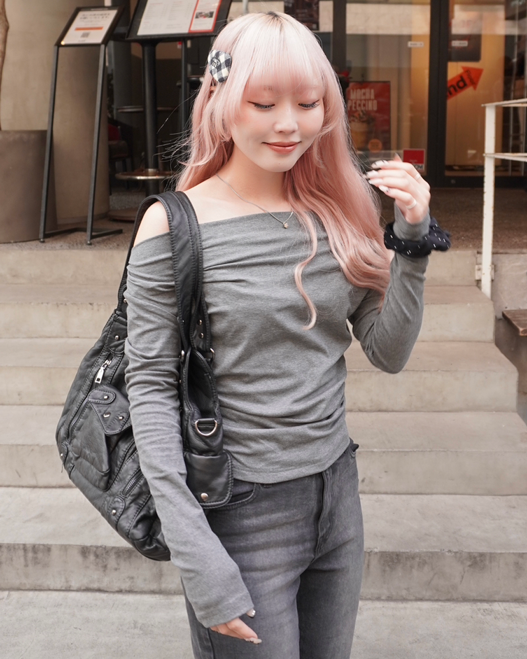 オフショルダーロンT HZ3038