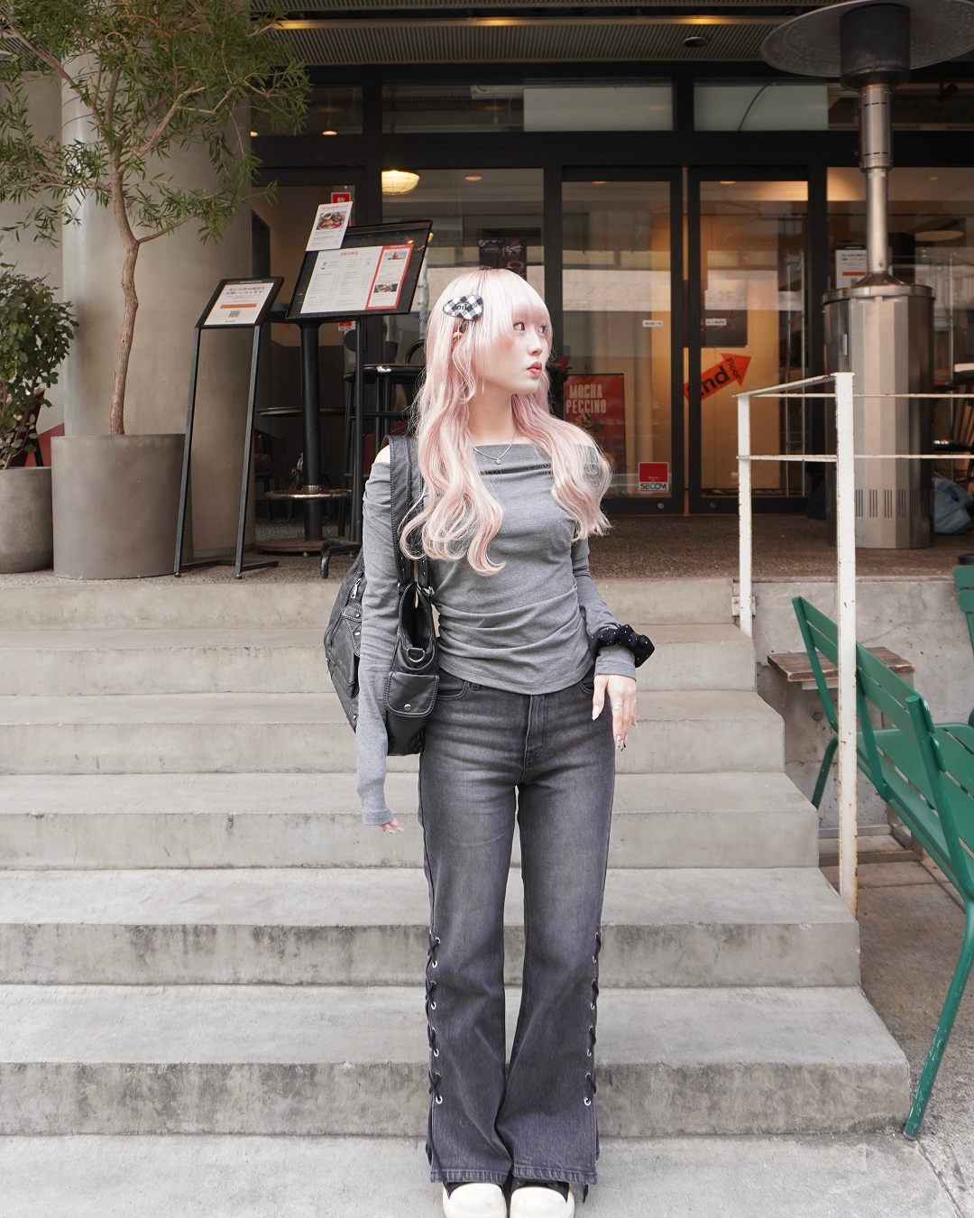 オフショルダーロンT HZ3038