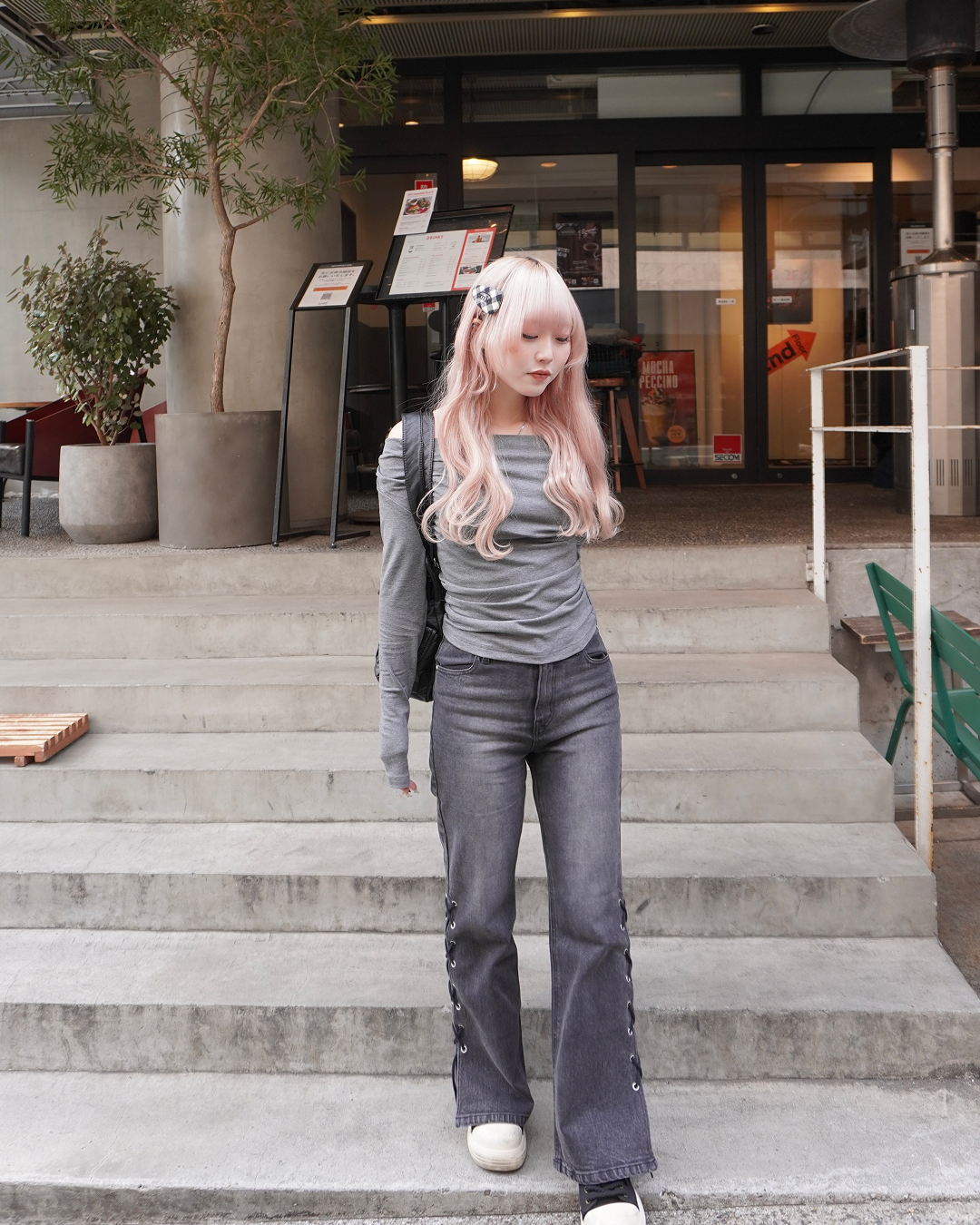 オフショルダーロンT HZ3038