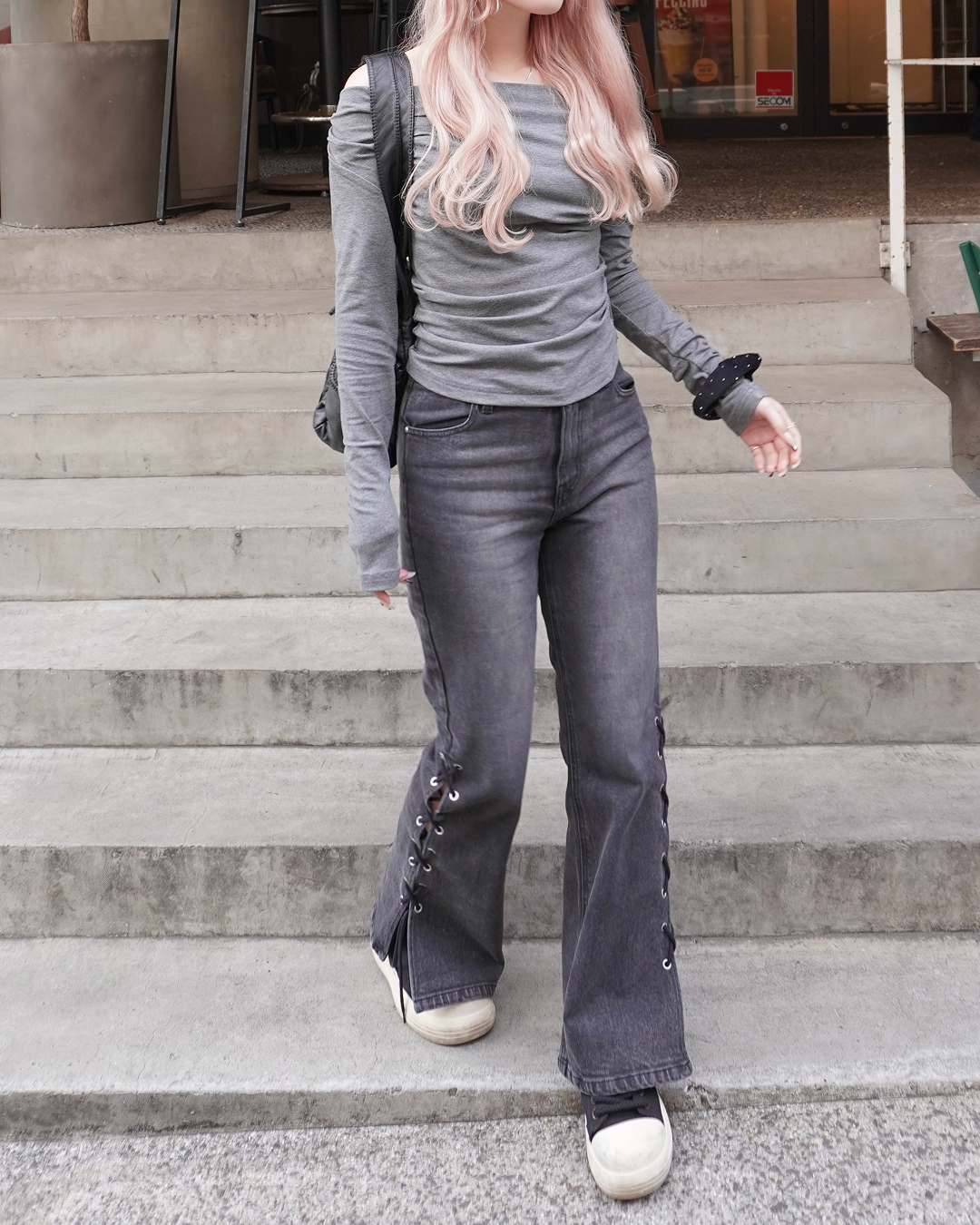 オフショルダーロンT HZ3038