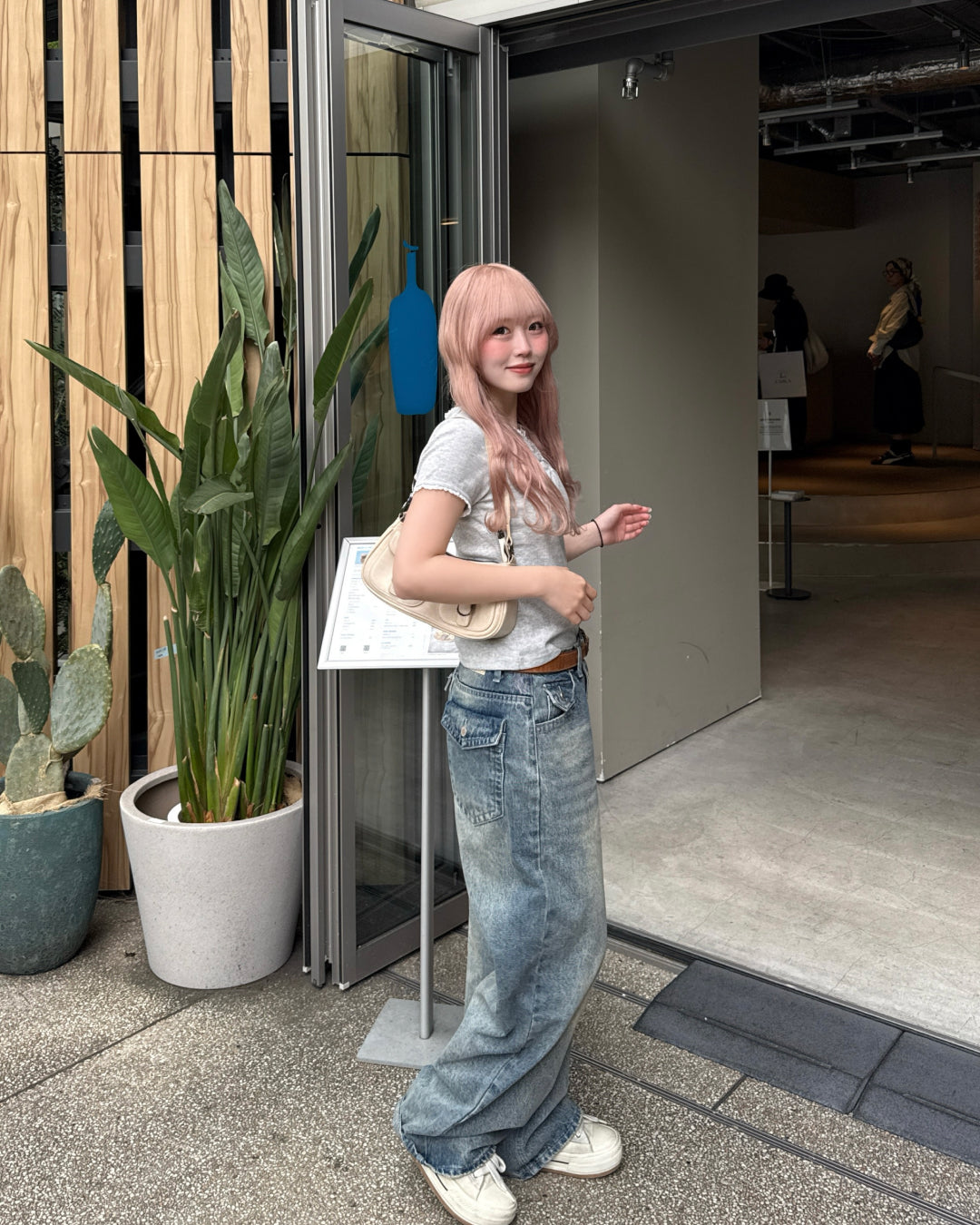 レトロウォッシュボーイフレンドデニムパンツ HZ3072