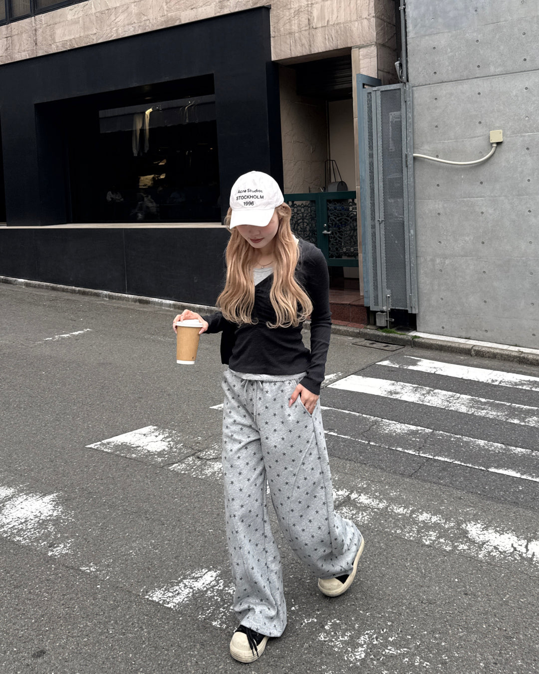 ドット柄スウェットパンツ HZ3080