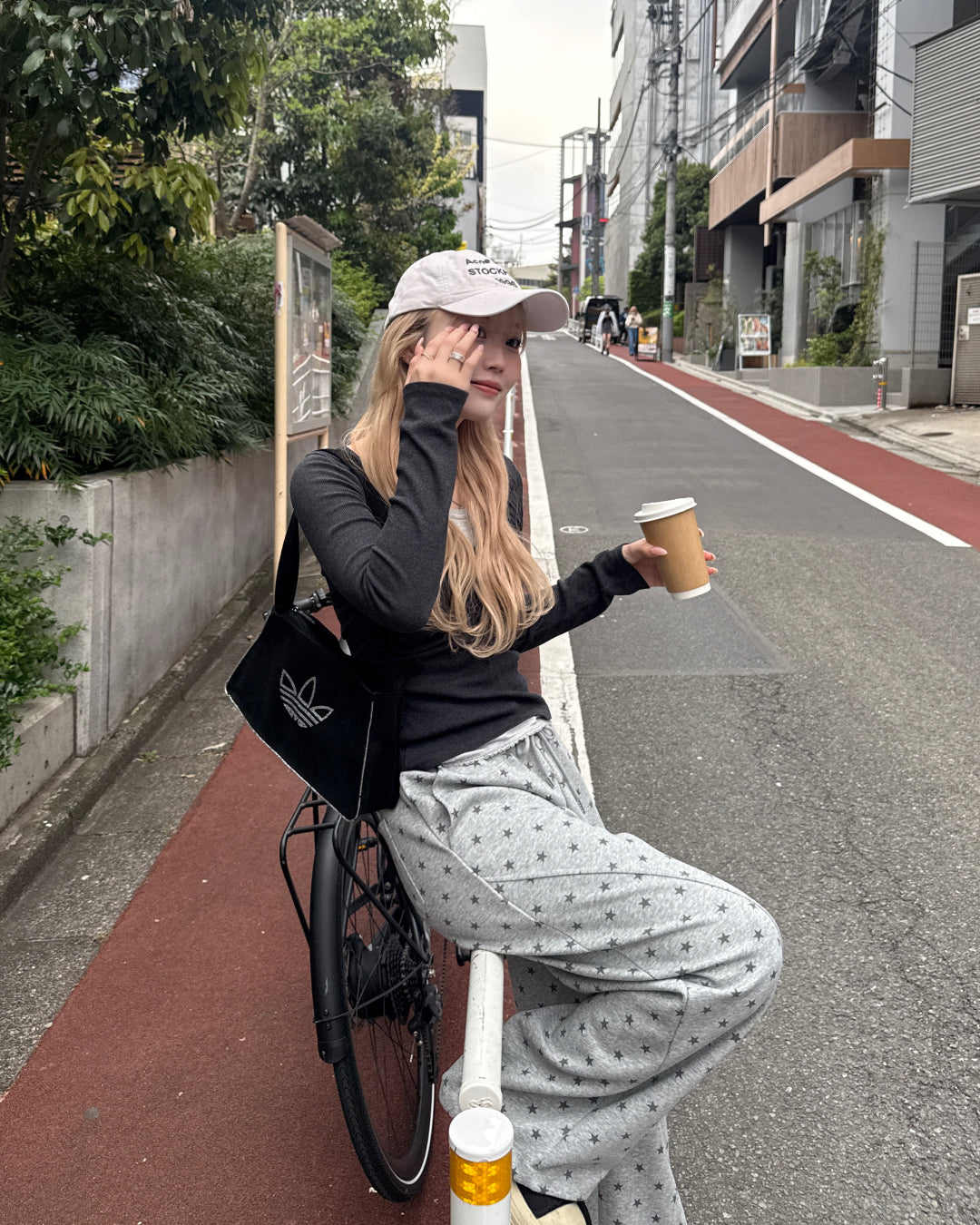 ドット柄スウェットパンツ HZ3080