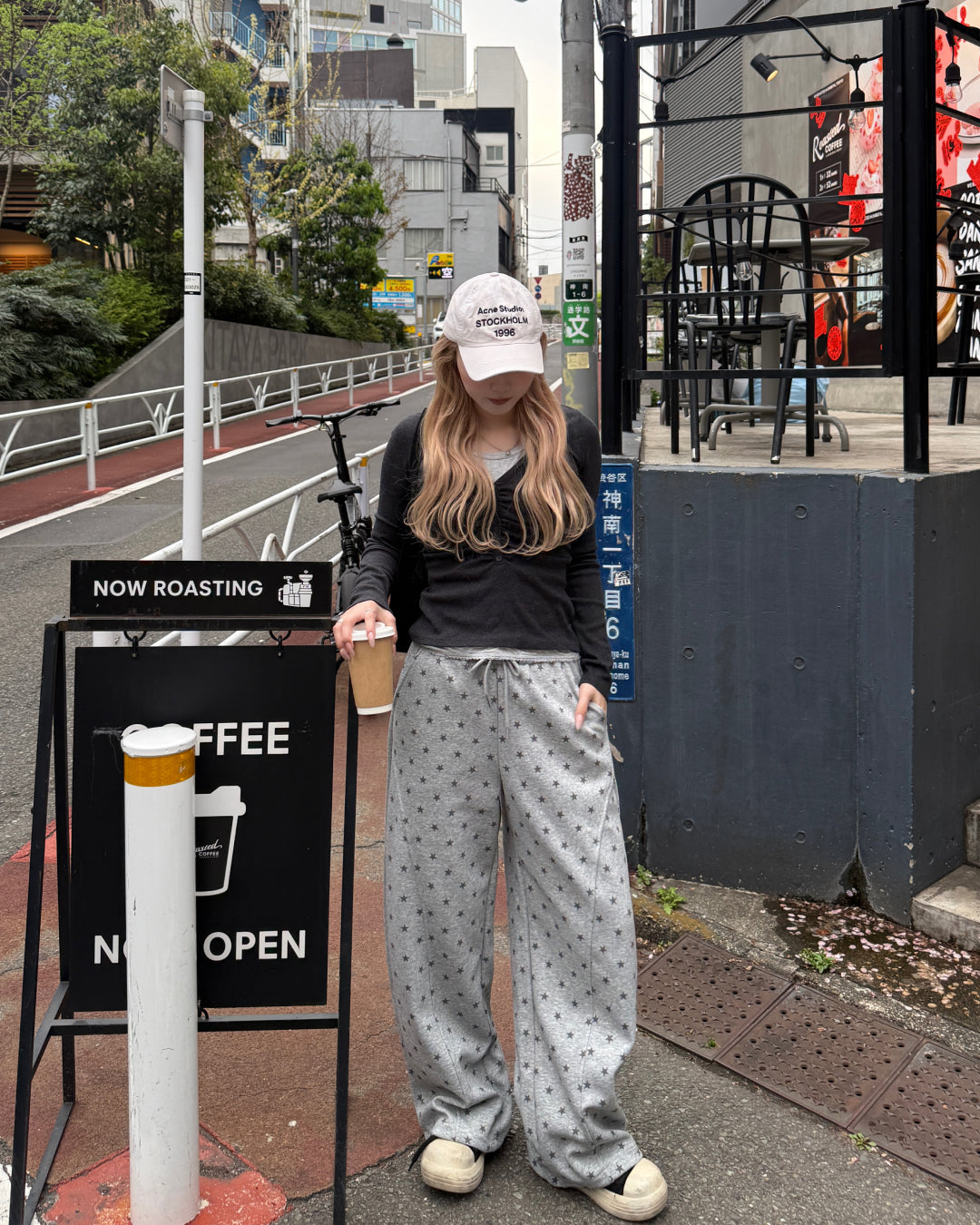 ドット柄スウェットパンツ HZ3080