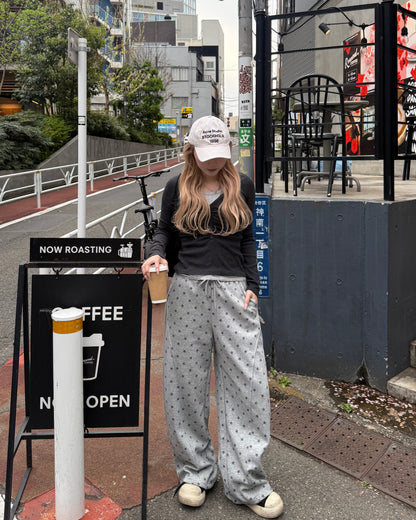 ドット柄スウェットパンツ HZ3080