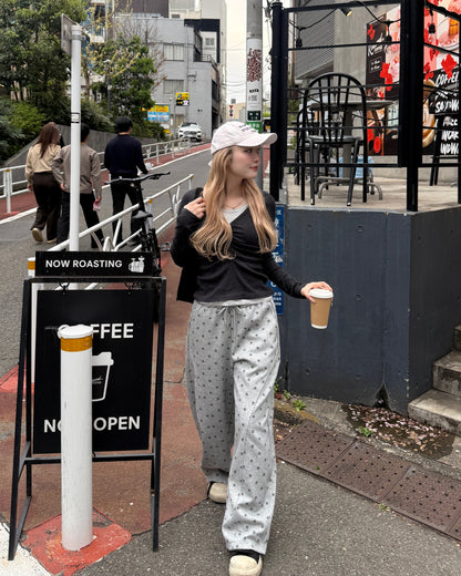 ドット柄スウェットパンツ HZ3080