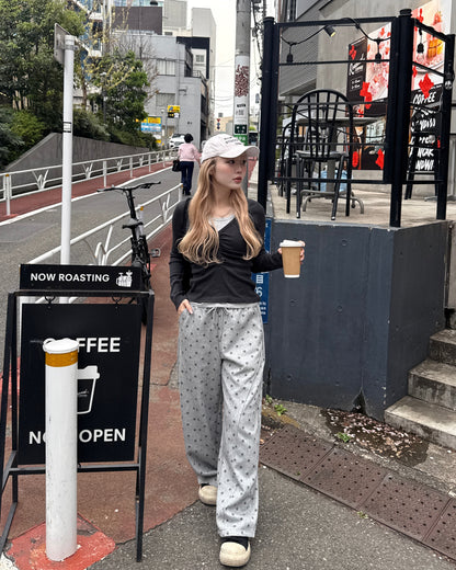 ドット柄スウェットパンツ HZ3080