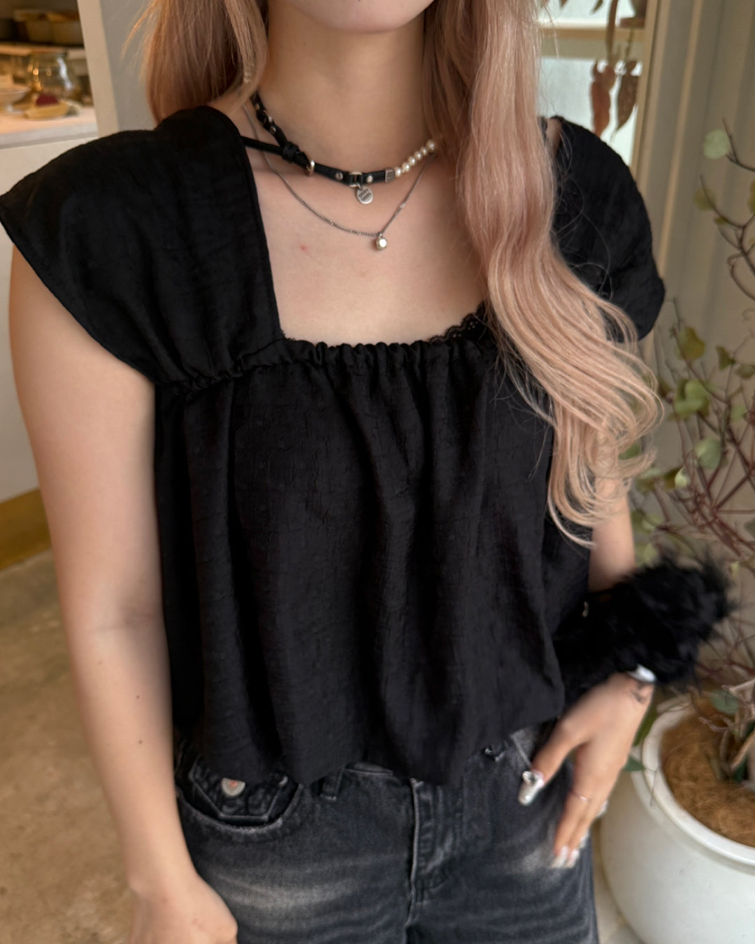 【新品】　アメリヴィンテージ　パフスリーブトップス 中古・古着通販】Ameri (アメリ) CHECK PUFF SLEEVE TOP チェック