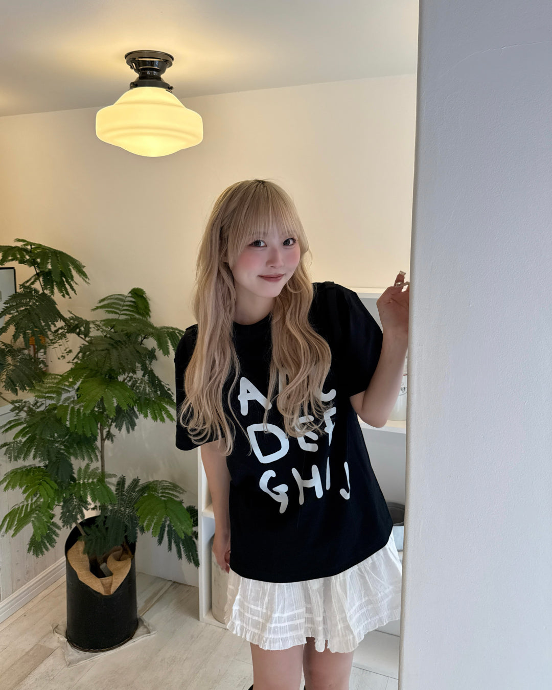 ハイストリートオーバーレタープリントTシャツ HZ3106